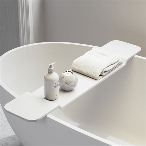 Modern Stone Resin Bath Caddy Matte Lusso