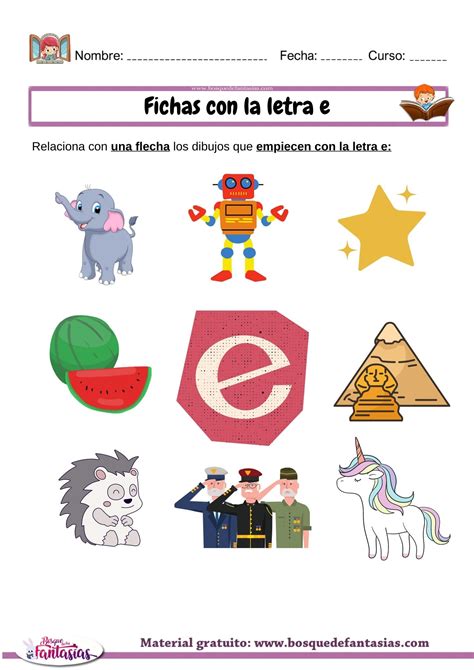 Relacionar Con Dibujos Letra E Juegos Infantiles