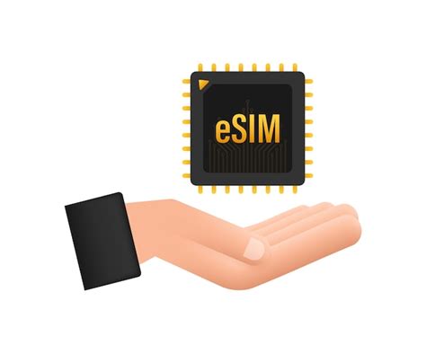 Carte Sim Int Gr E Esim Avec Concept De Symbole D Ic Ne De Mains