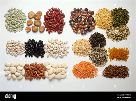 Variety Of Pulses Including Beans Flageolet Fava Red Kidney Bean