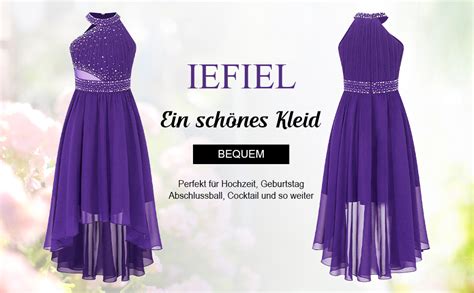 Iefiel M Dchen Kleider Festlich Neckholder Strass Prinzessin Kleid