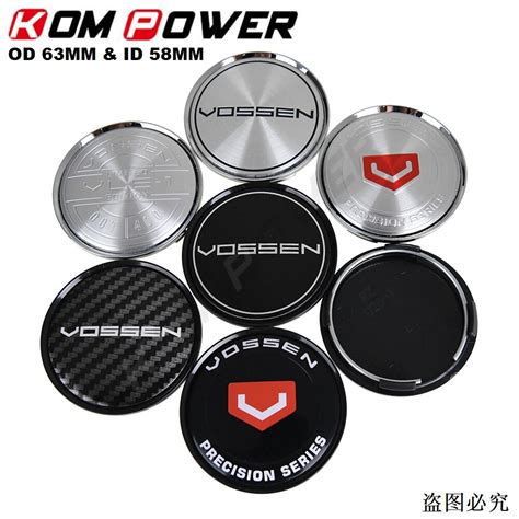 4PCS OD 63MM ID 58MM Wheel Hub Cap VOSSEN Emblem Wheel Center Cap Rim