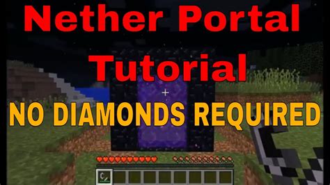 How To Make Nether Portal With No Diamonds Easy Minecraft Tutorial