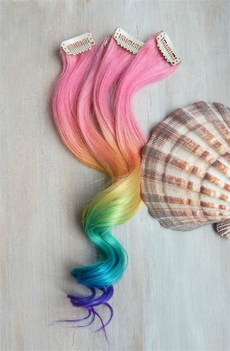 Rainbow Hair Extensions Rainbow Ombre Hair Rainbow Hair | Etsy