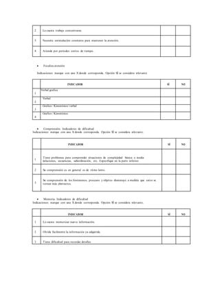 Ficha De Detecci N De Dificultades De Aprendizaje Pdf