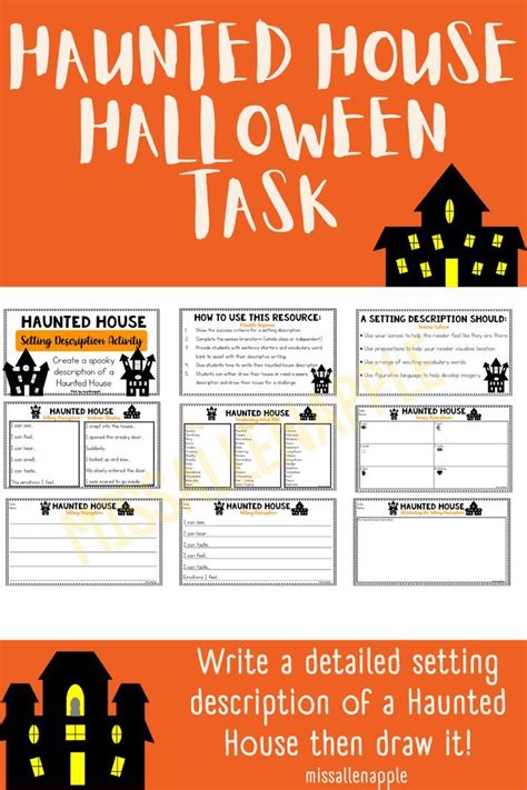 Halloween Idea Haunted House Setting Description Writing Activity