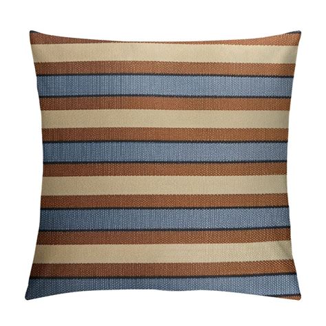 Nawypu Orange Blue Striped Pillow Covers Fall Colored Boho Stripe