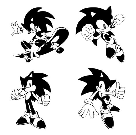 Silhouette Sonic Svg Files Masterbundles