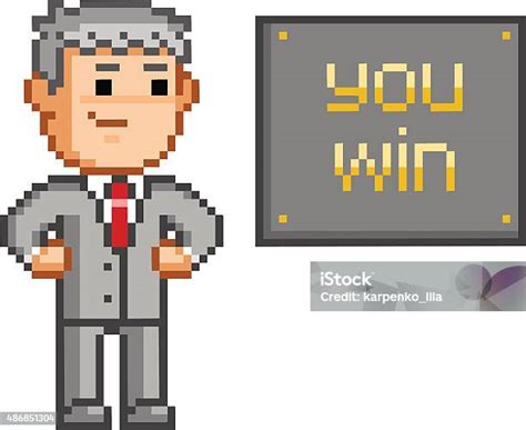 Pixel Art You Win Stock Illustration - Download Image Now - Pixelated, 2015, Business - iStock