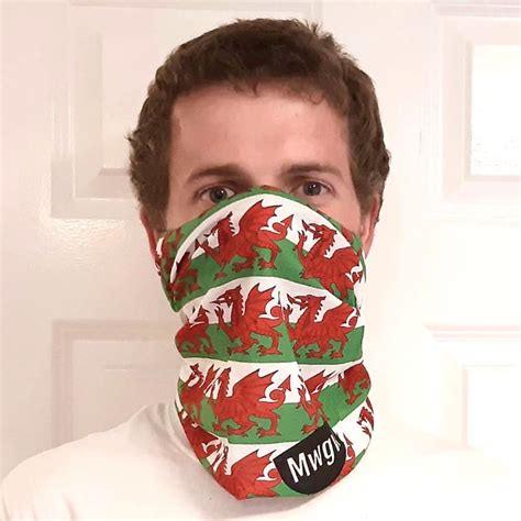 Welsh Flag Face Mask Red Dragon Wales Mouth Cover Tubular Etsy Australia