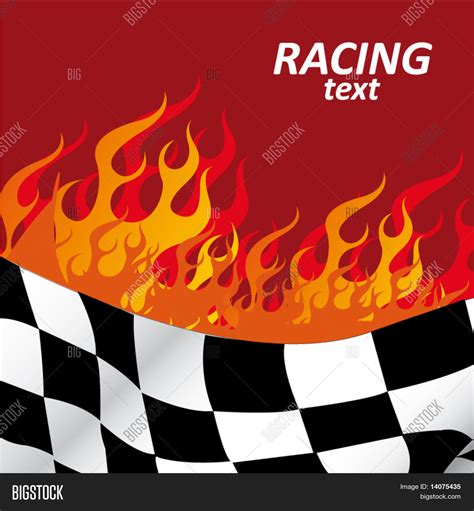 Racing Flag Flames Vector Photo Free Trial Bigstock