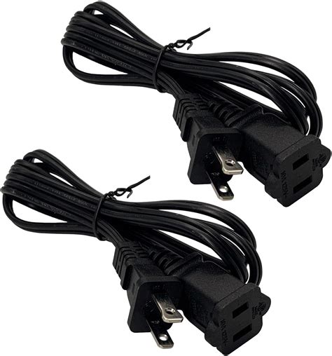 Short Extension Cord 5 Ft 2 Prong Male Female Extension Cords Black 18awg 10a125v