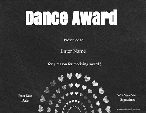 Free Dance Certificate Template Customizable And Printable