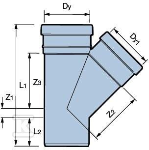 Trójnik PVC 160x110 45 do kanalizacji zewnętrznej 3044057