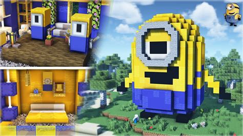 ⛏️ Minecraft Tutorial 💛 How To Build The Minions House 💙 마인크래프트 귀여운