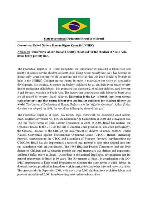 Dunmun 2013 Unhrc Position Paper Brazil International Labour