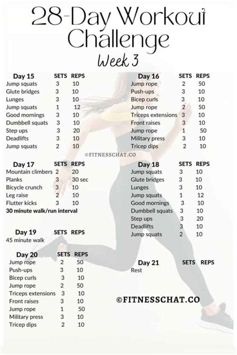 28 Day Workout Challenge To Start Exercising Again Free Pdf