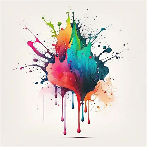 Premium Photo Colorful Watercolor Splash Illustration Ai Generative