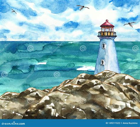 Art And Collectibles Watercolor Seascapes Clipart For Instant Download Digital Painted Seaside