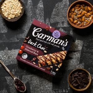 Carman S Drizzled And Dipped Dark Choc Cranberry Almond Bar Pack