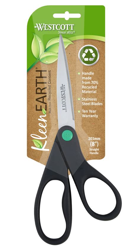 Westcott Scissors 203mm Kleenearth Straight Handle Black 33926