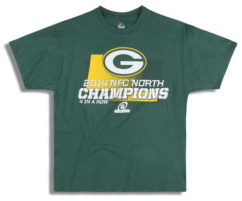 2014 Green Bay Packers Nfc North Champions Majestic Graphic Tee L