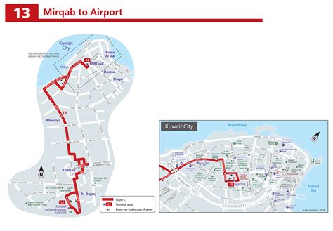 Kuwait Bus Route Service 13 From Mirqab To Khaitan