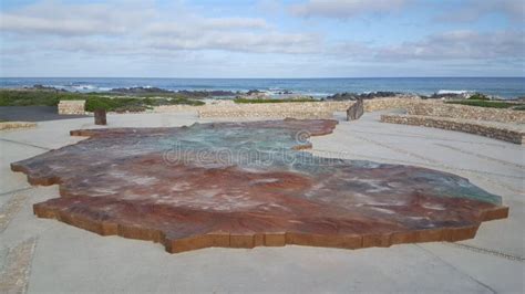 Monument at Coast of Cape Agulhas Stock Photo - Image of wave ...