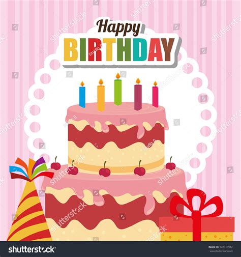 Happy Birthday Colorful Card Design Vector Royalty Free Stock Vector 322913912