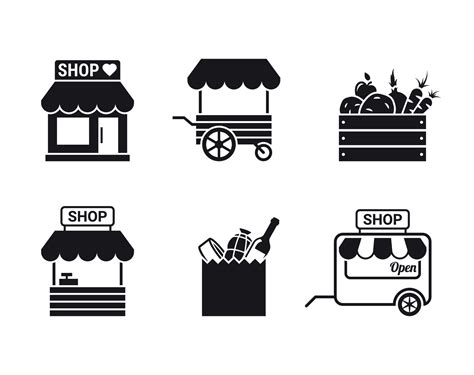 Store Shop Or Market Icon Black On A White Background 19487163 Vector