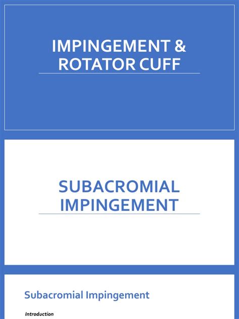 Understanding Subacromial And Subcoracoid Impingement A Comprehensive