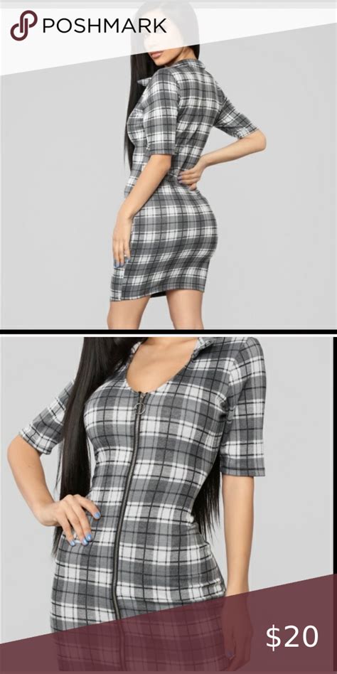 Fashion Nova Plaid Dress Womens Plaid Mini Dress Available In Medium And Large Short Sleeve