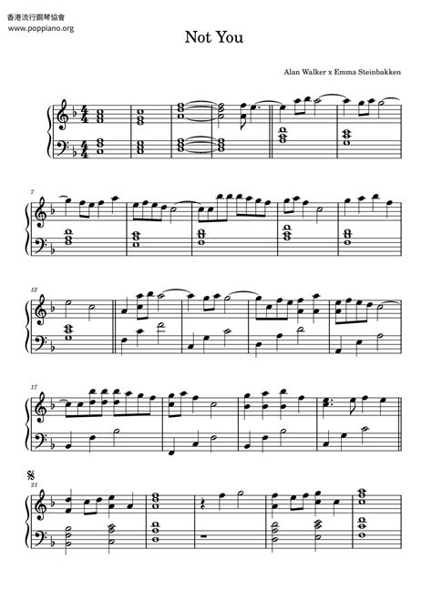 Alan Walker, Emma Steinbakken-Not You Sheet Music pdf, - Free Score ...