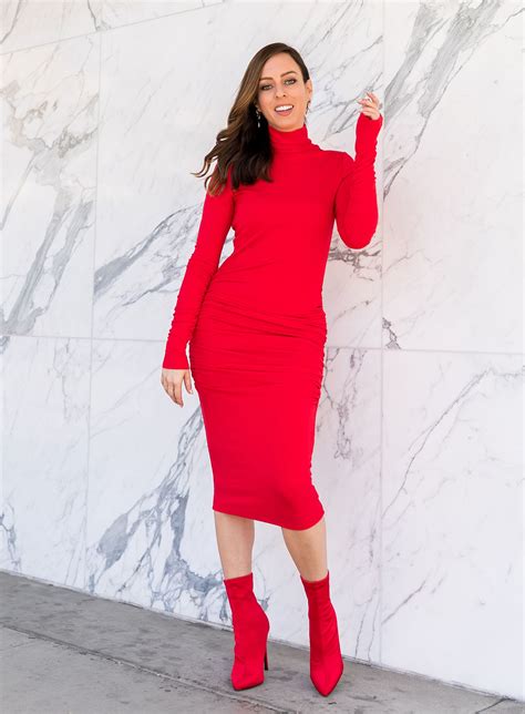 Sydne Style Wears Sanctuary Ribbed Red Dress And Booties Red Dresses