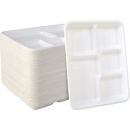 Amazon ECOLipak 100 Compostable 5 Compartment Plates 125 Pack