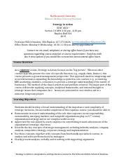 Revised STRT4501 Syllabus Spring 2019 Docx Northeastern University D