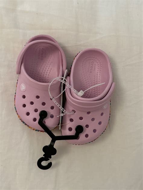 Pink crocs With Rainbow Jewels