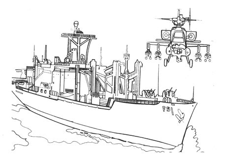 Coloriage Bateau De Guerre Transport Dessin Colorier