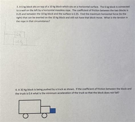 Solved A Kg Block Sits On Top Of A Kg Block Which Chegg