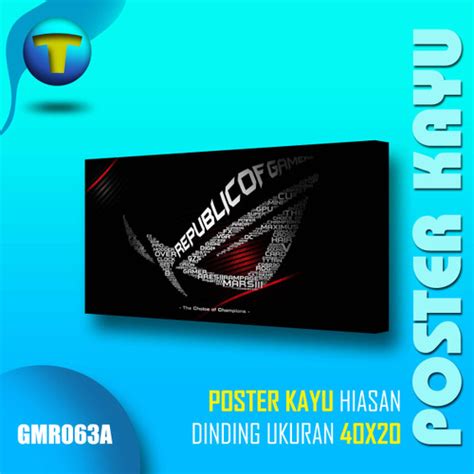 Jual Rog Republic Of Gamers Poster Kayu Hiasan Dinding Walldecor