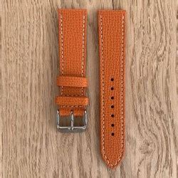 Bracelet veau structuré 18mm ORANGE Atelier LBAM bracelet montre