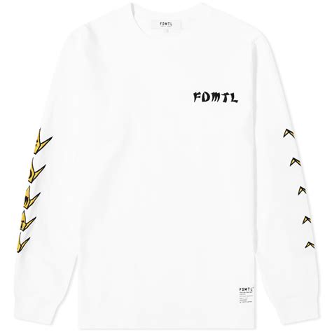 Fdmtl Long Sleeve Crane T Shirt White End Us