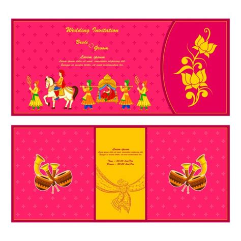 Indian wedding invitation card — Stock Vector © stockshoppe #61543781