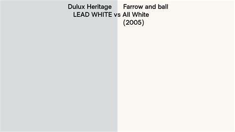 Dulux Heritage Lead White Vs Farrow And Ball All White Side By