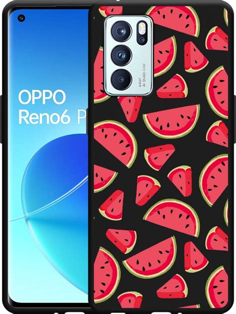 Hoesje Geschikt Voor Oppo Reno6 Pro 5G Zwart Watermeloen Bol