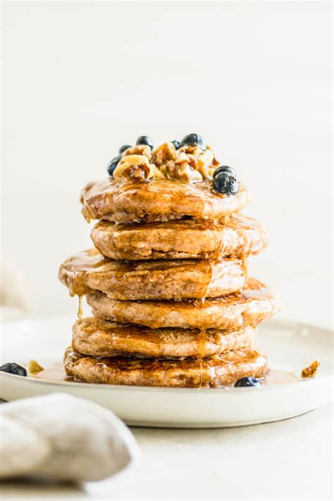 Fluffy Vegan Whole Wheat Pancakes Running On Real Food