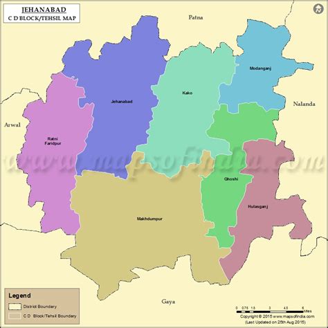 Jehanabad Tehsil Map, Bolcks in Jehanabad