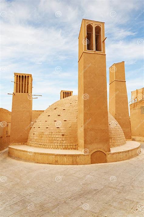 Amazing View Of Traditional Iranian Windcatcher Towers Yazd Stock