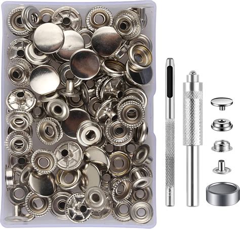 Sets Press Studs Cap Button Msdada Stainless Steel Snap Fasteners