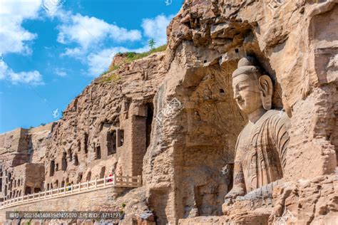 中国山西大同云冈石窟露天大佛国内旅游景点旅游景点摄影素材汇图网